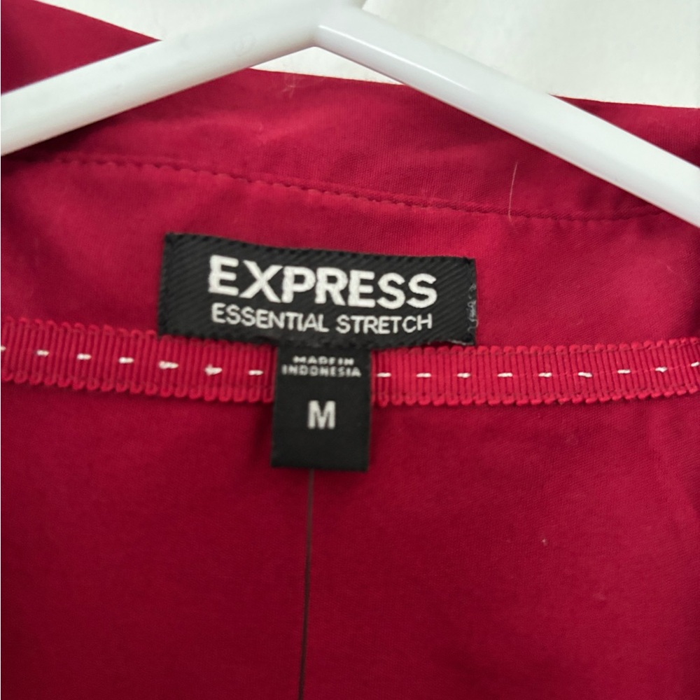 Express Deep Red Collared Shirt - Picture 8 of 11